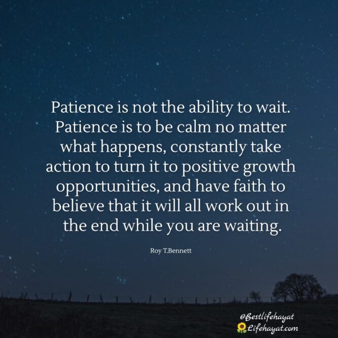 Patience is not the ability to wait