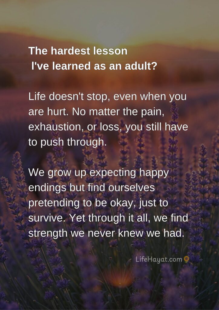 hardest lessons in life